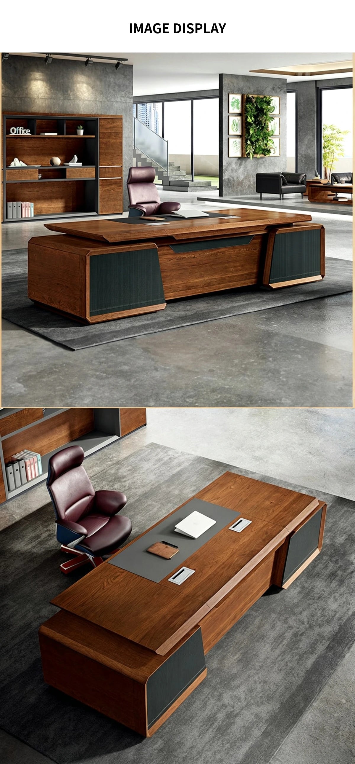 Modern Executive Desk 28-142 in Wide with Walnut for Home Office — Detail image 6