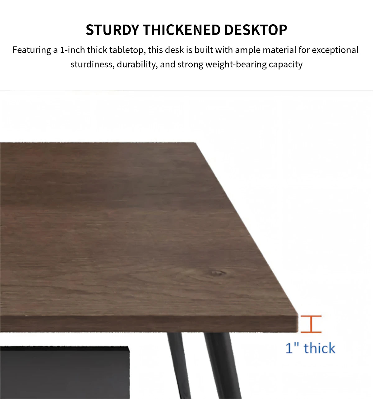 Modern Executive Desk 51-75 in Wide with Cable Management, Lumbar Support & Privacy Panel — Detail image 3