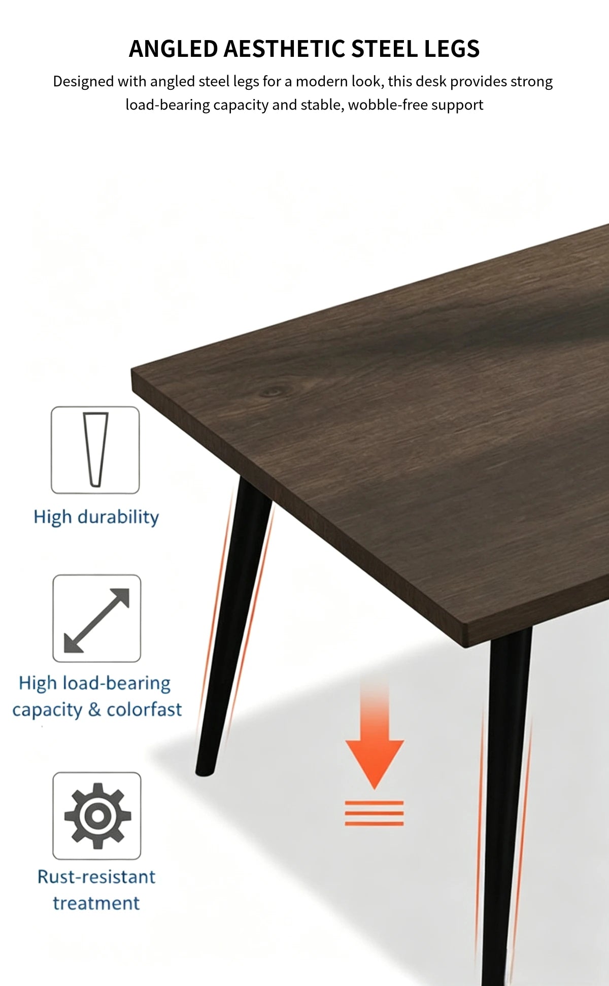 Modern Executive Desk 51-75 in Wide with Cable Management, Lumbar Support & Privacy Panel — Detail image 8