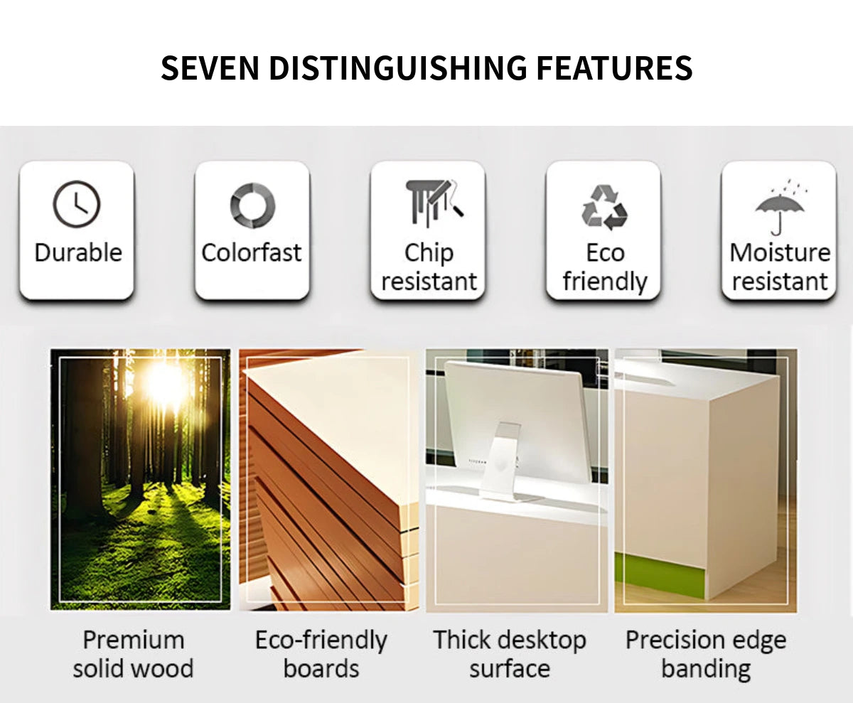 Modern Reception Desk 47-126 in Wide with Lumbar Support for Office Lobby — Detail image 2