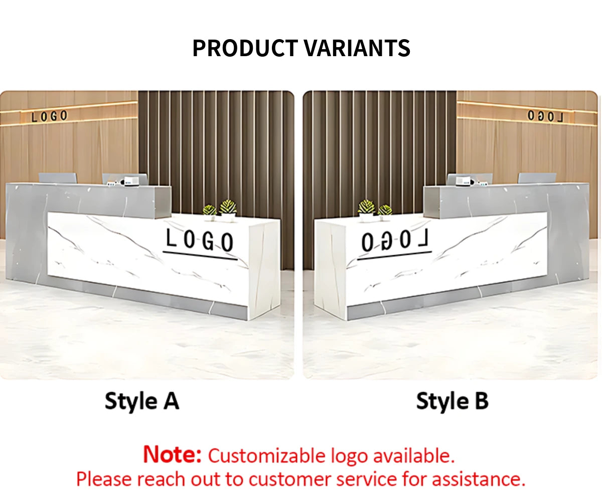 Modern Reception Desk 47-126 in Wide with Lumbar Support for Office Lobby — Detail image 7