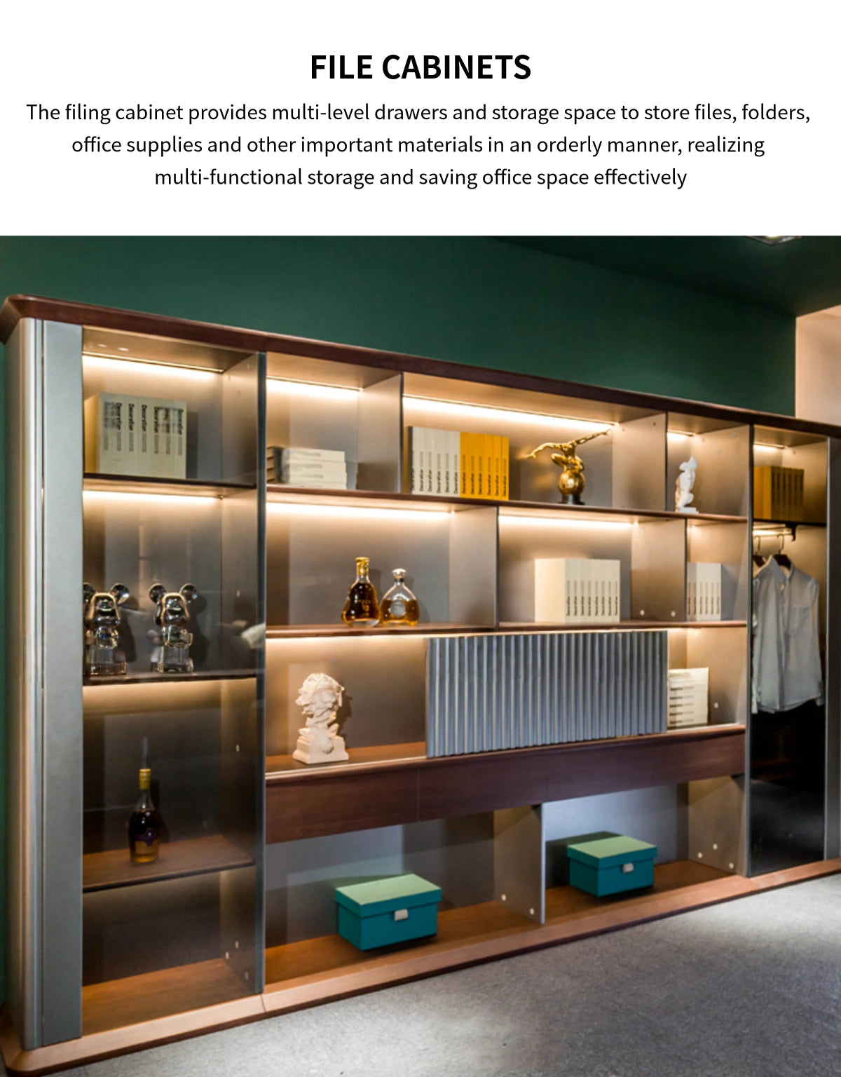 Modern Executive Desk with Solid Wood, File Drawers & Lumbar Support for Home Office — Detail image 7