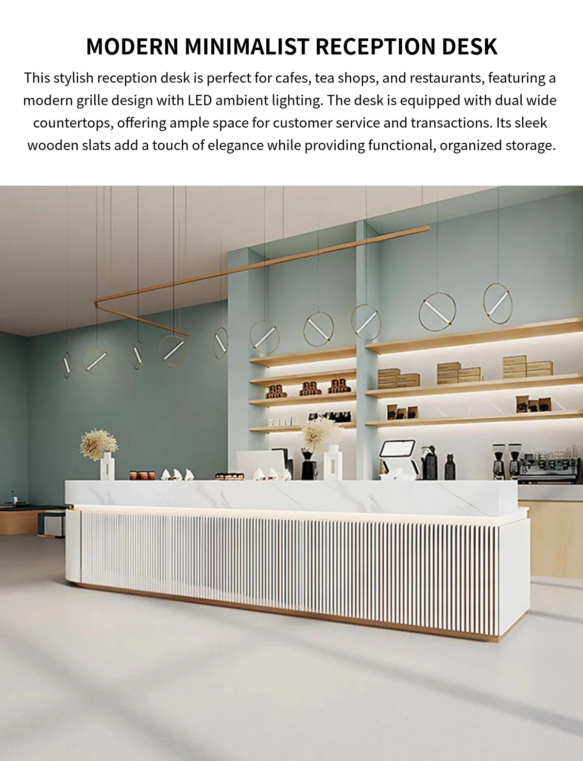 Modern Reception Desk 63-157 in Wide for Office Lobby — Detail image 1
