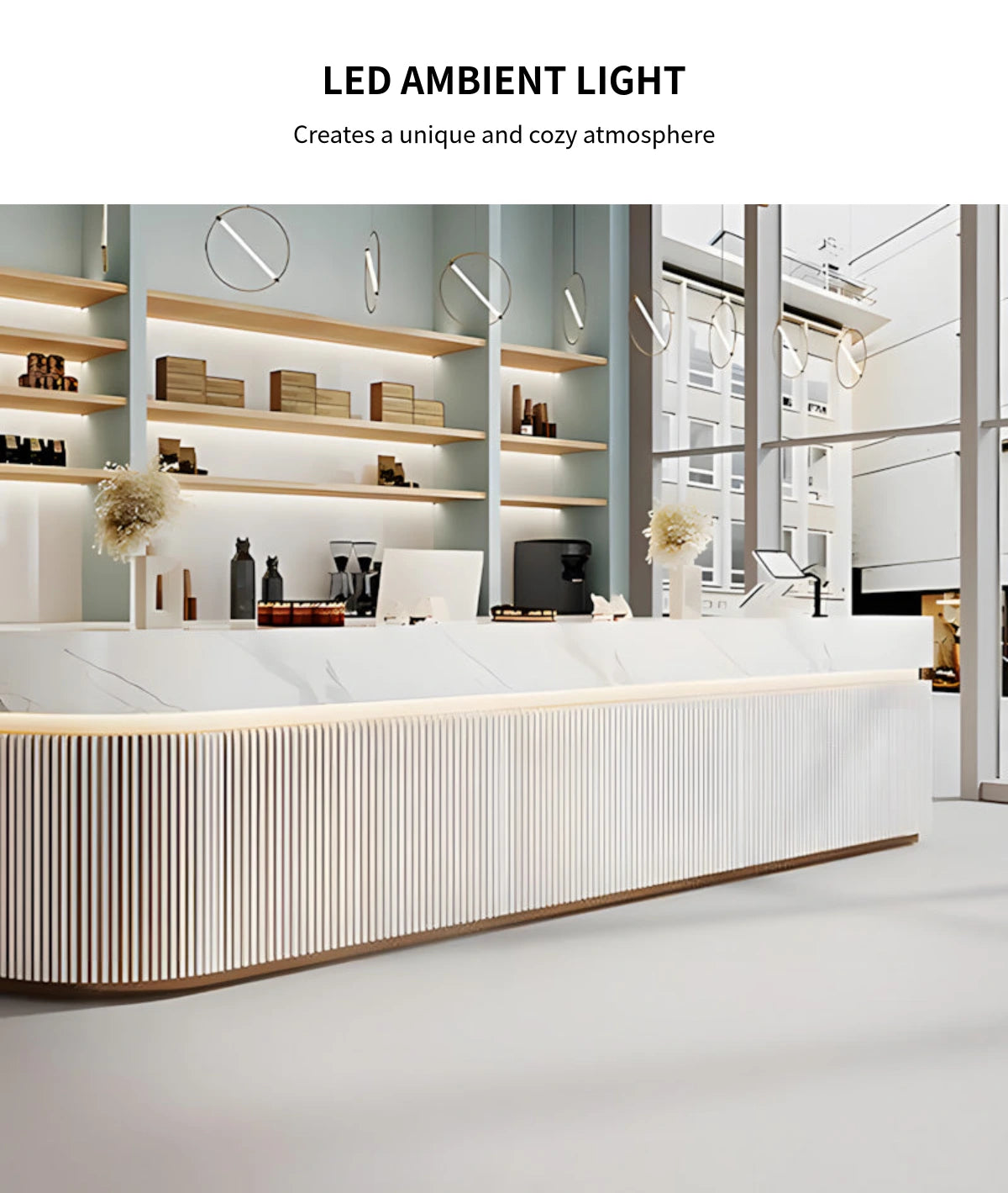 Modern Reception Desk 63-157 in Wide for Office Lobby — Detail image 4