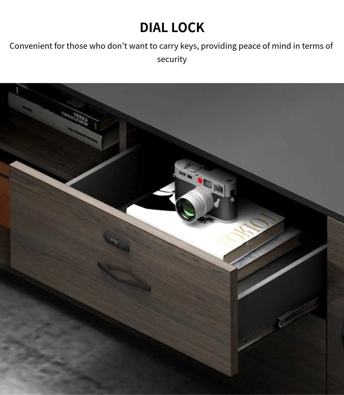 Modern Executive Desk with LED Lighting, Side Storage & Marble Top for Home Office — Detail image 6