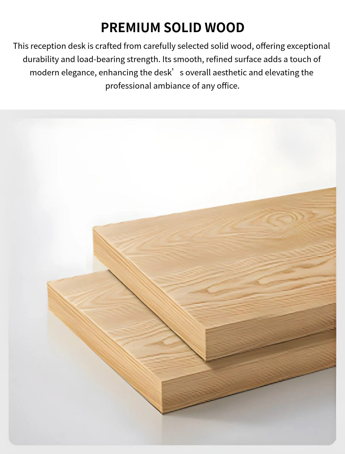 Curved Reception Desk 31-118 in Wide with Dual-Tone, Keyboard Tray & File Drawers — Detail image 2
