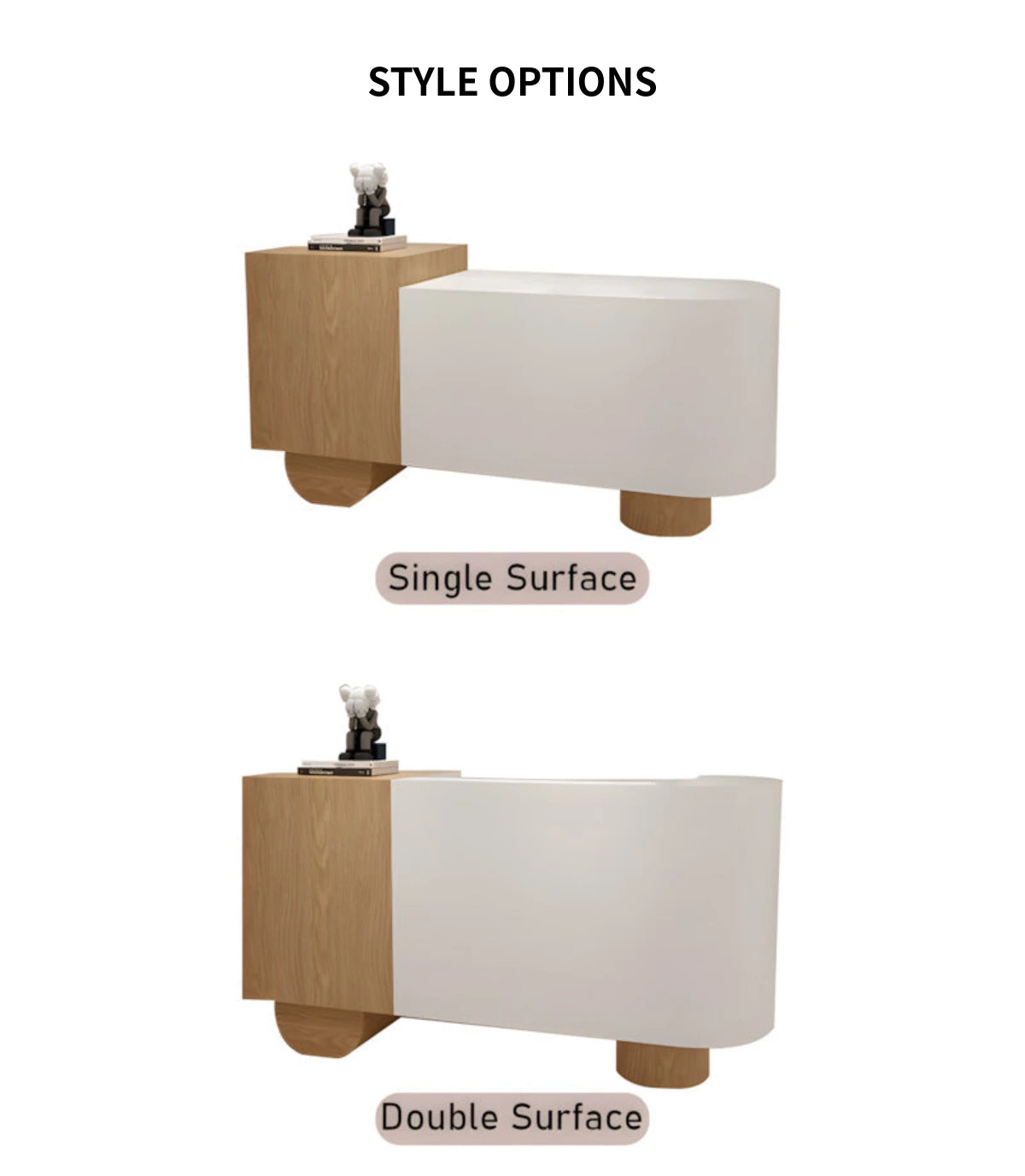 Curved Reception Desk 31-118 in Wide with Dual-Tone, Keyboard Tray & File Drawers — Detail image 10