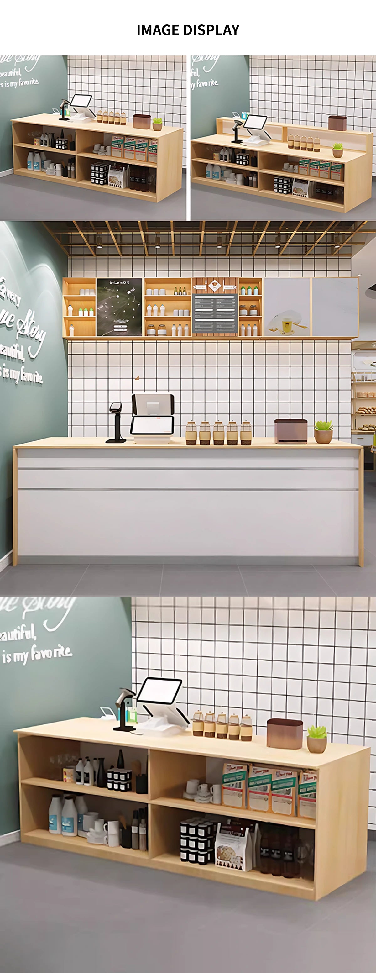 Modern Reception Desk 39-157 in Wide with Solid Wood for Office Lobby — Detail image 9
