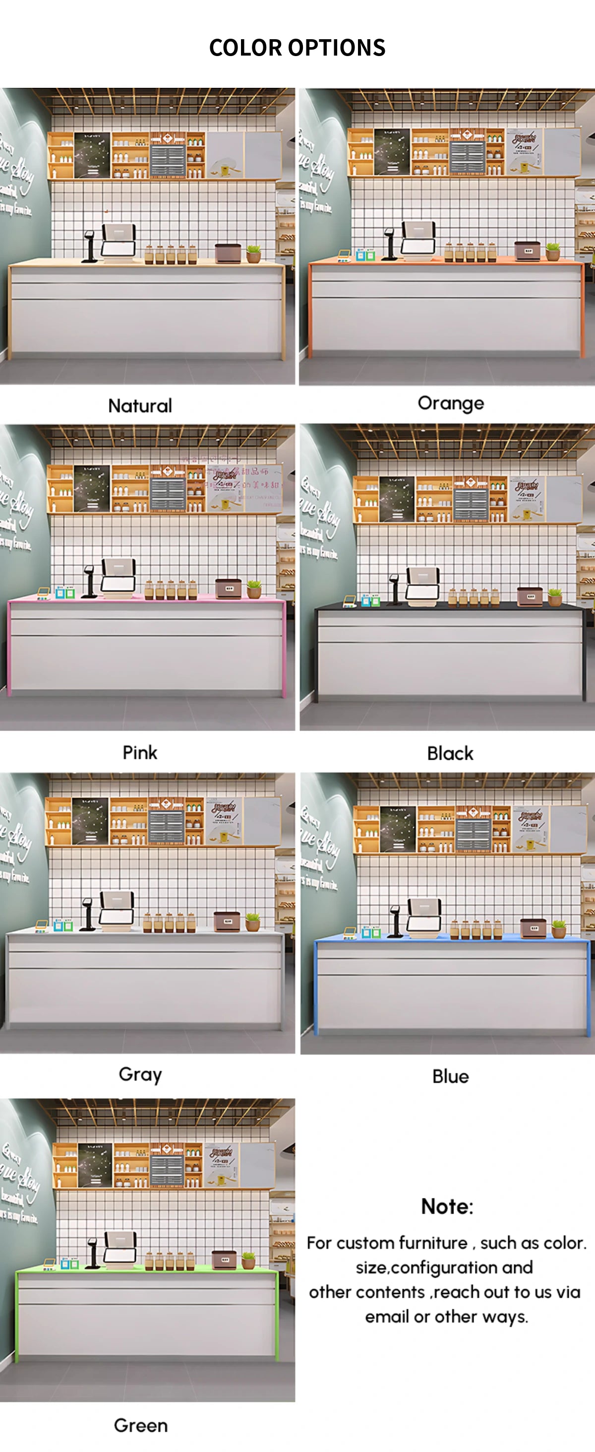 Modern Reception Desk 39-157 in Wide with Solid Wood for Office Lobby — Detail image 11