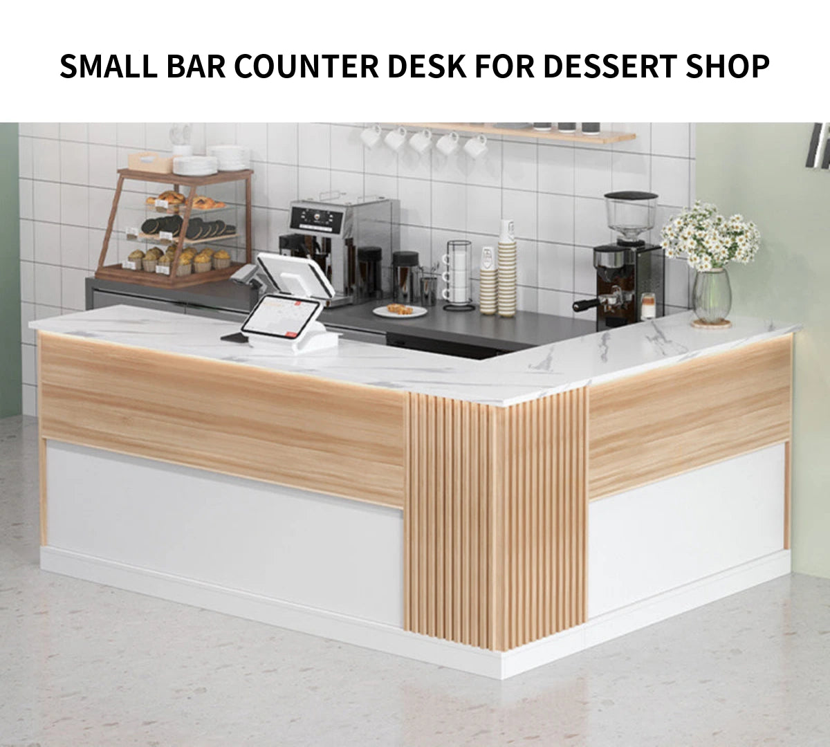 Modern Reception Desk 39-94 in Wide with Lockable, File Drawers & Modular for Office Lobby — Detail image 1