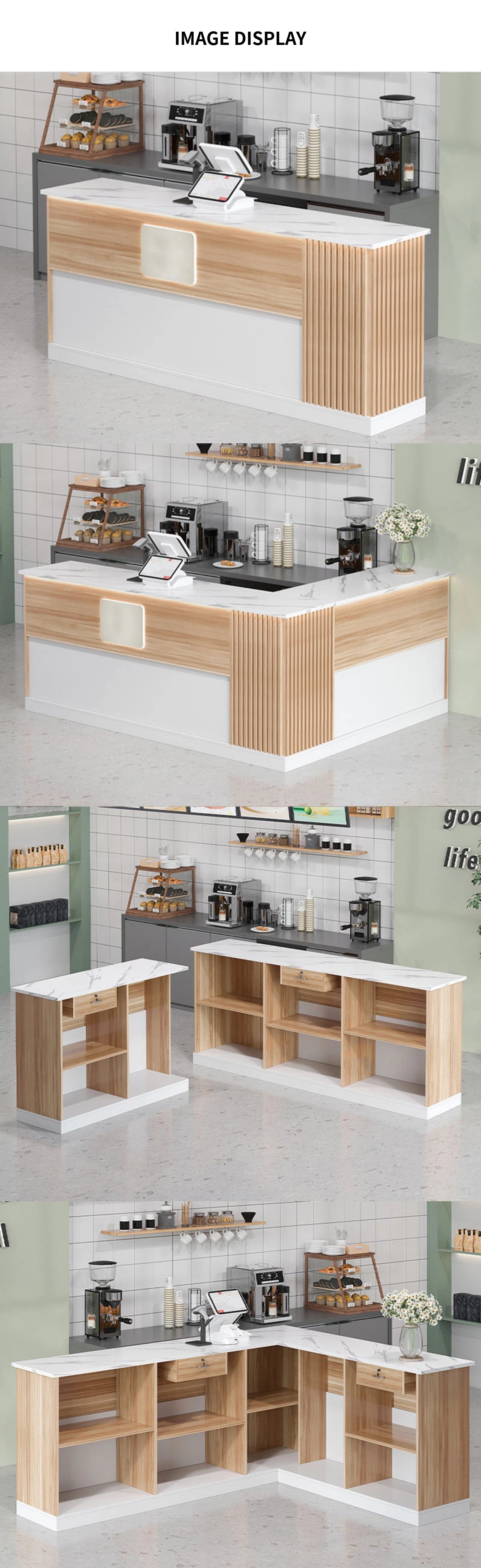 Modern Reception Desk 39-94 in Wide with Lockable, File Drawers & Modular for Office Lobby — Detail image 12