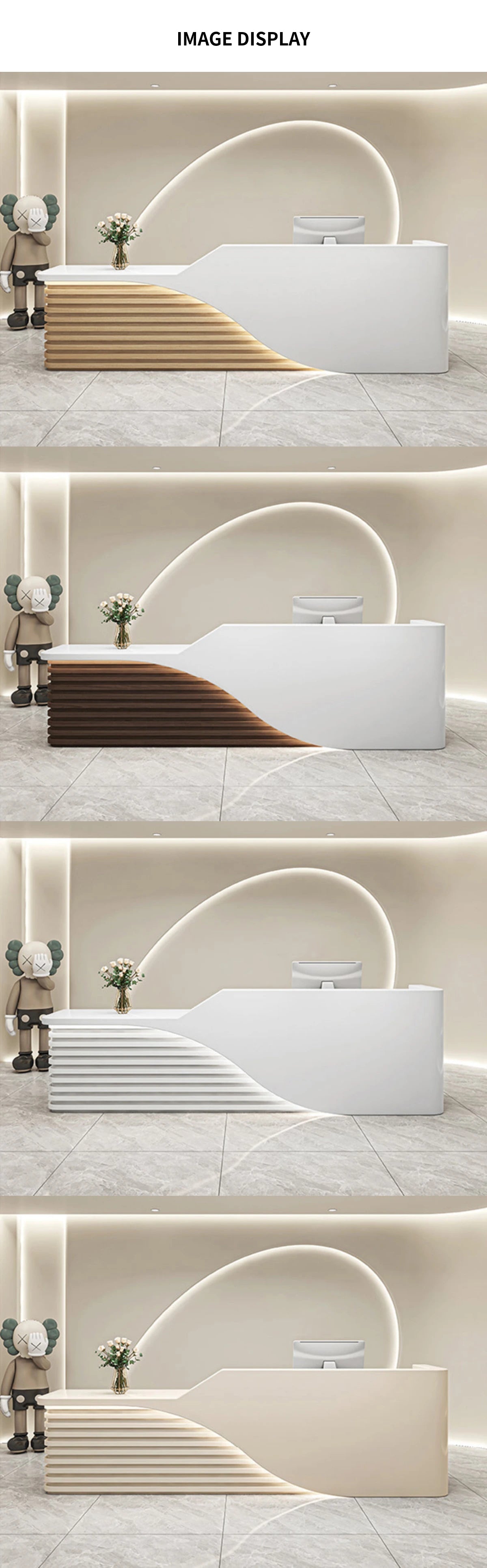 Curved Reception Desk 47-134 in Wide for Salon — Detail image 8