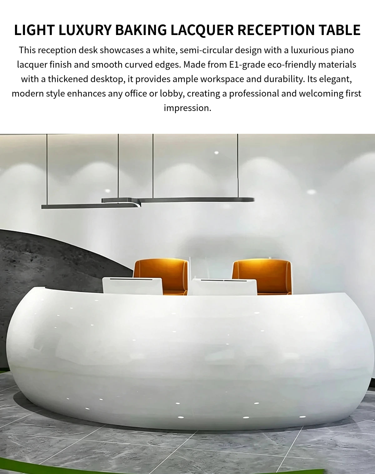 Curved Reception Desk 63-197 in Wide with Lumbar Support for Retail — Detail image 1