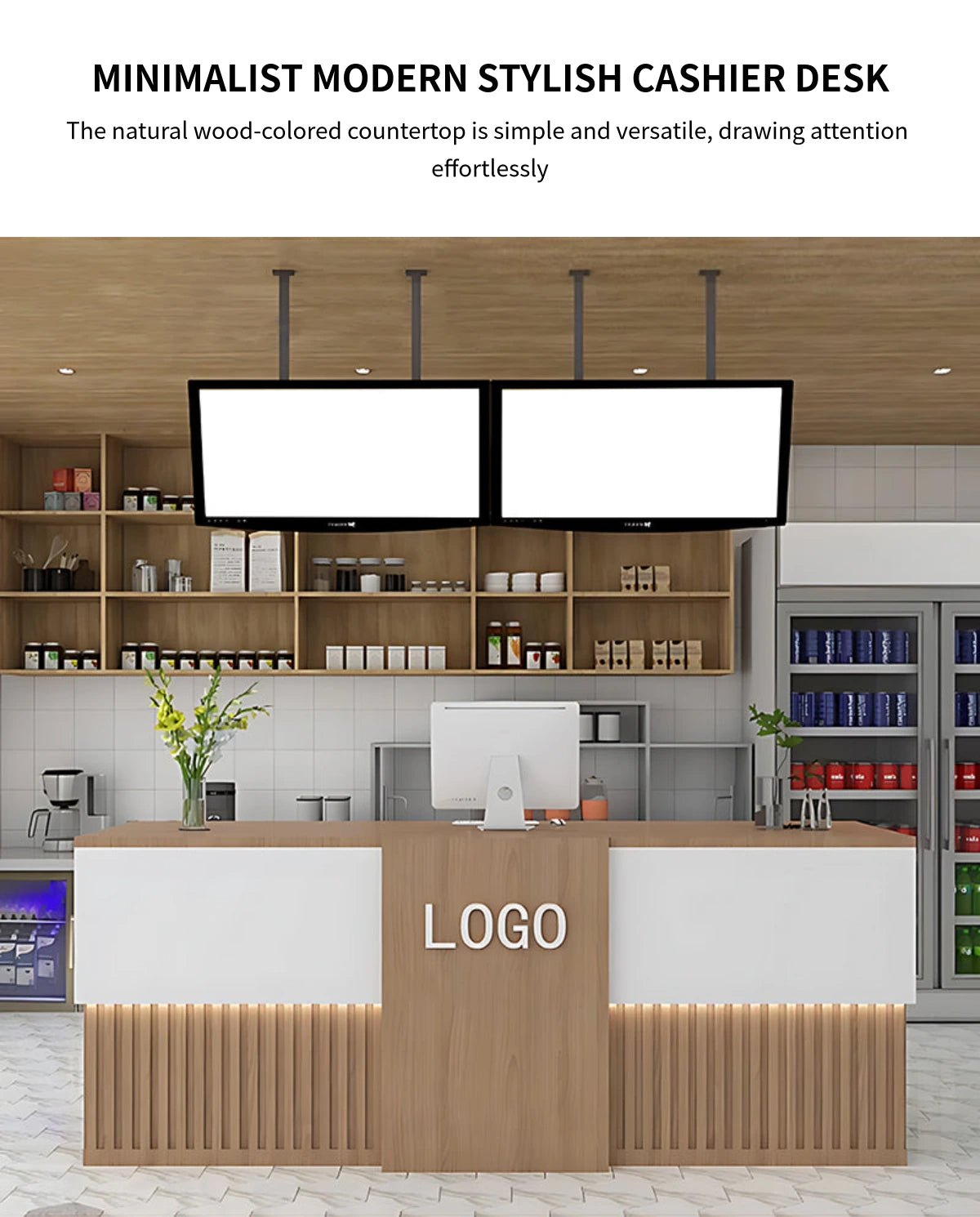 Retail Reception Desk 39-118 in Wide with Keyboard Tray for Retail — Detail image 4