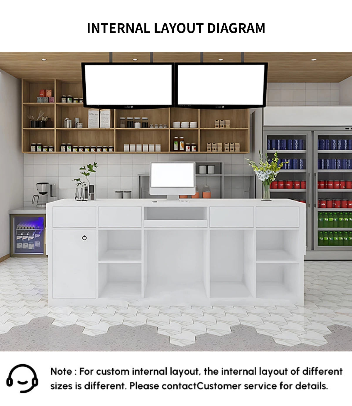 Retail Reception Desk 39-118 in Wide with Keyboard Tray for Retail — Detail image 6