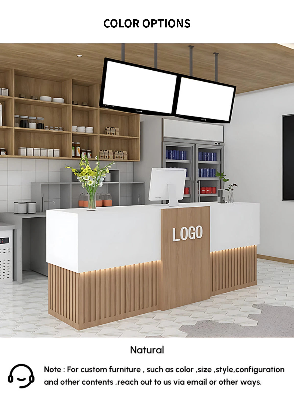 Retail Reception Desk 39-118 in Wide with Keyboard Tray for Retail — Detail image 8