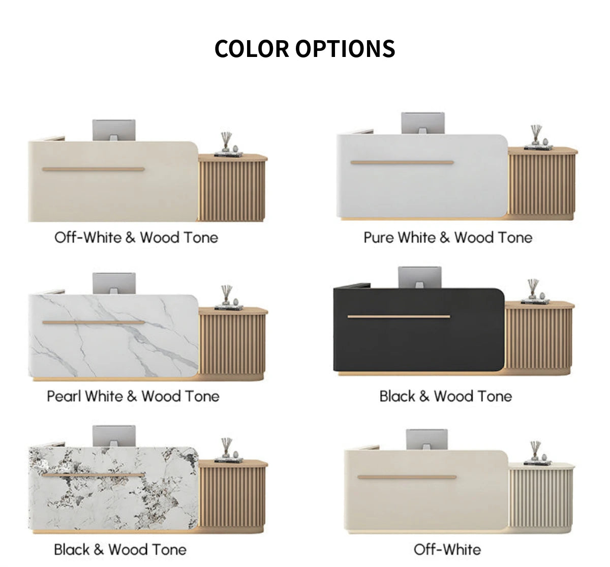Salon Reception Desk 39-118 in Wide with Keyboard Tray, Lockable & File Drawers for Salon — Detail image 8