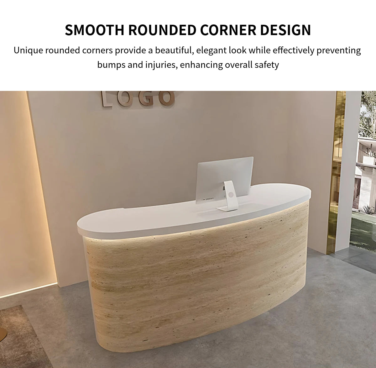 Curved Reception Desk for Salon — Detail image 6