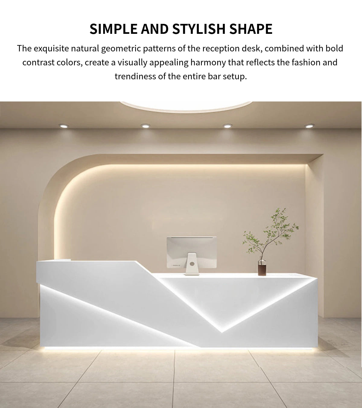 Salon Reception Desk 47-142 in Wide with Cable Management, Keyboard Tray & Lockable — Detail image 4