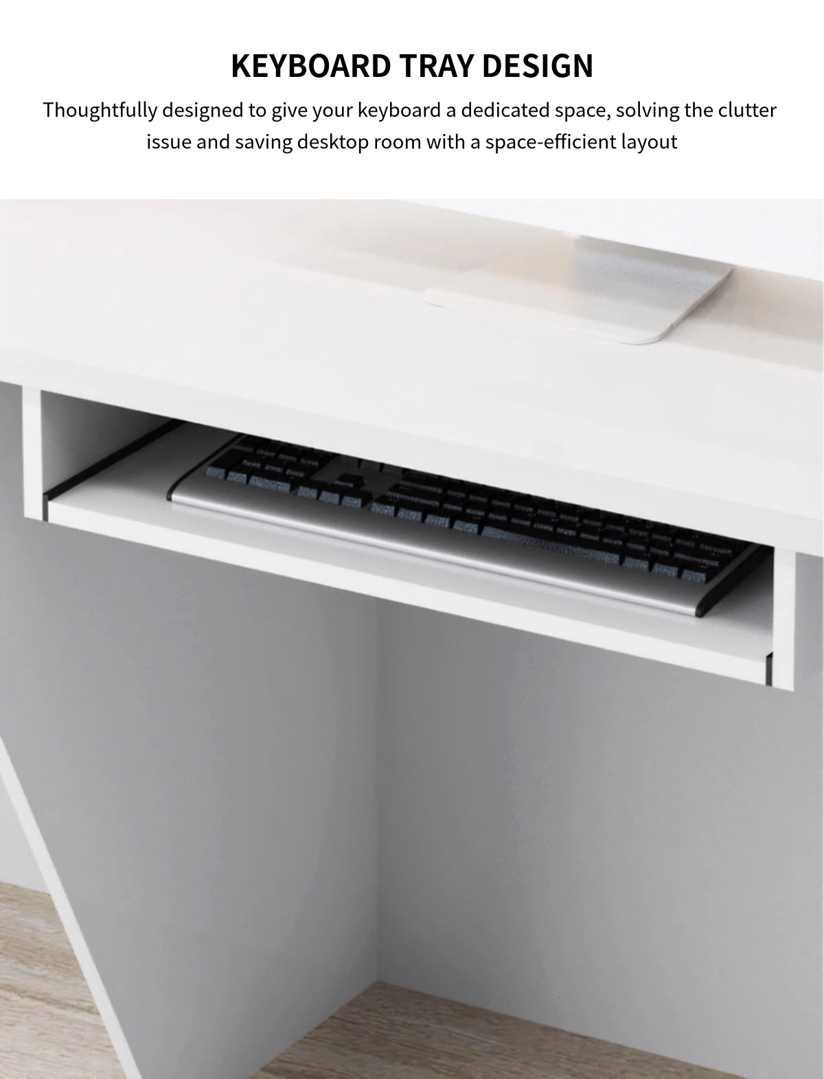 Rectangular Reception Desk 47-94 in Wide with File Drawers, Keyboard Tray & Lockable — Detail image 7