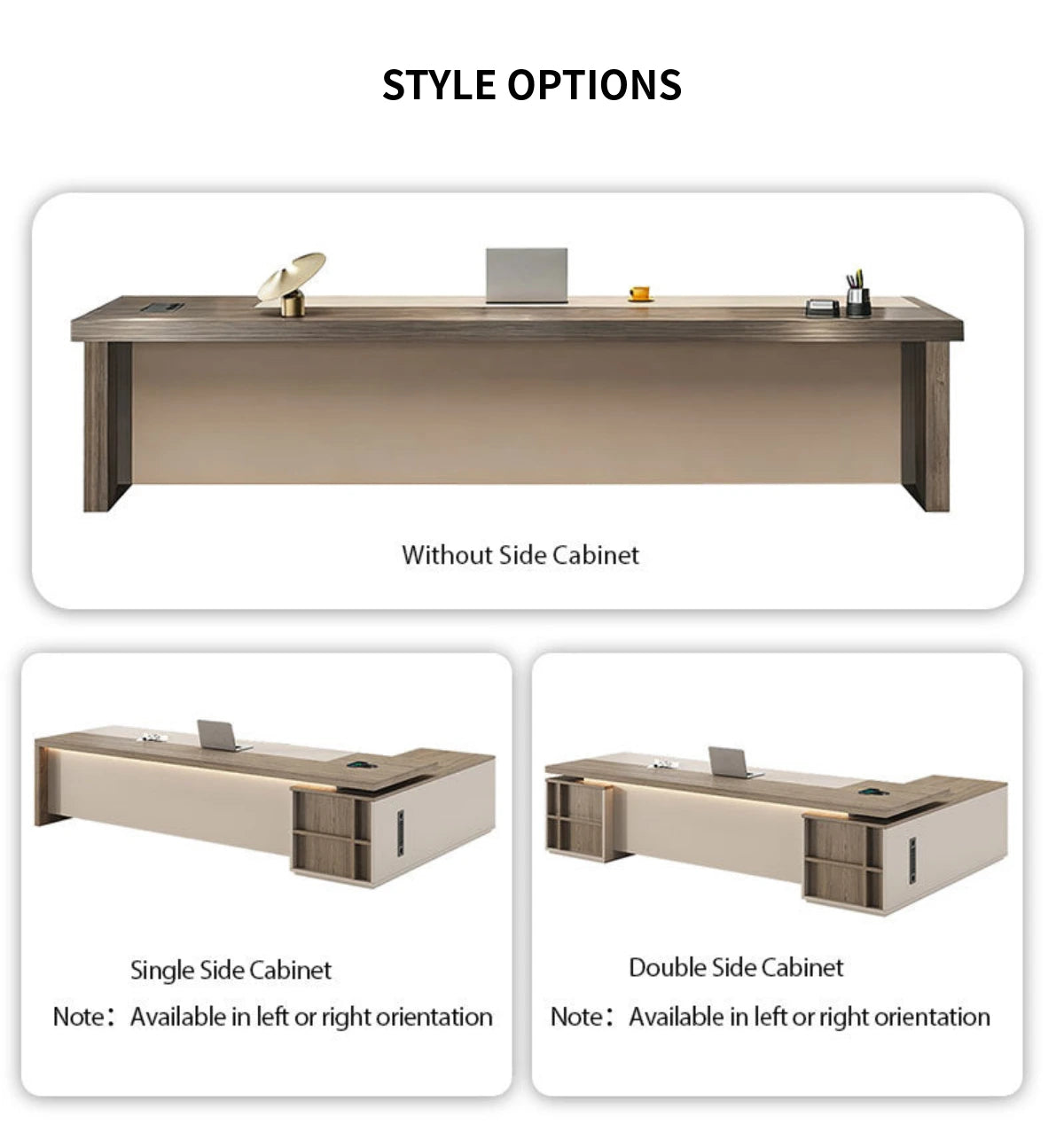 Modern Executive Desk with Cable Management, Dual-Tone & Wireless Charging for Home Office — Detail image 10