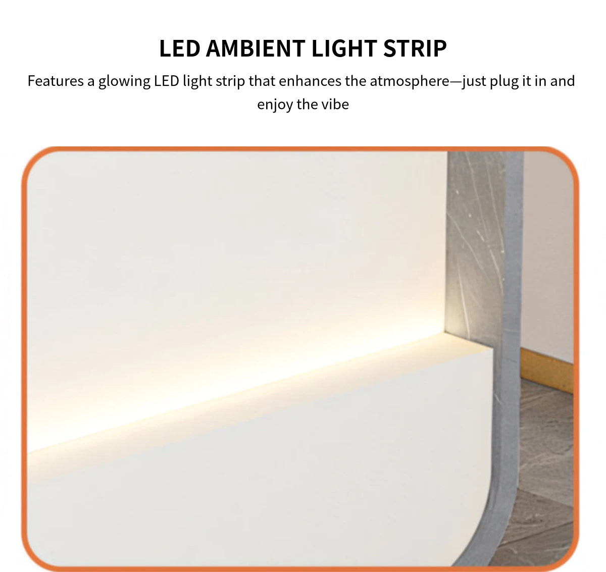 Curved Reception Desk 39-94 in Wide with LED Lighting & Lumbar Support for Salon — Detail image 8