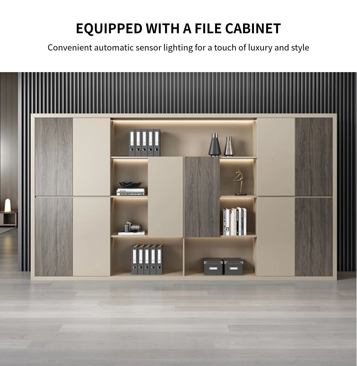 L-Shaped Executive Desk with Cable Management, Dual-Tone & Side Storage for Home Office — Detail image 9