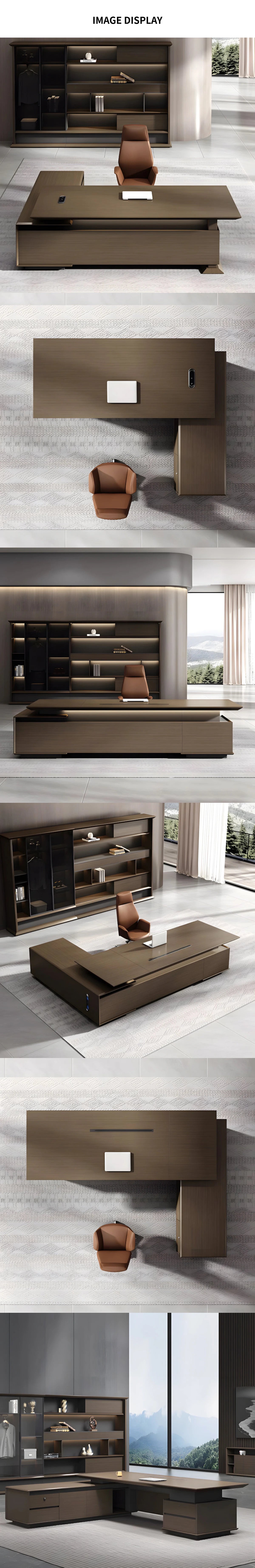 L-Shaped Executive Desk 79-150 in Wide with Lockable for Home Office — Detail image 8