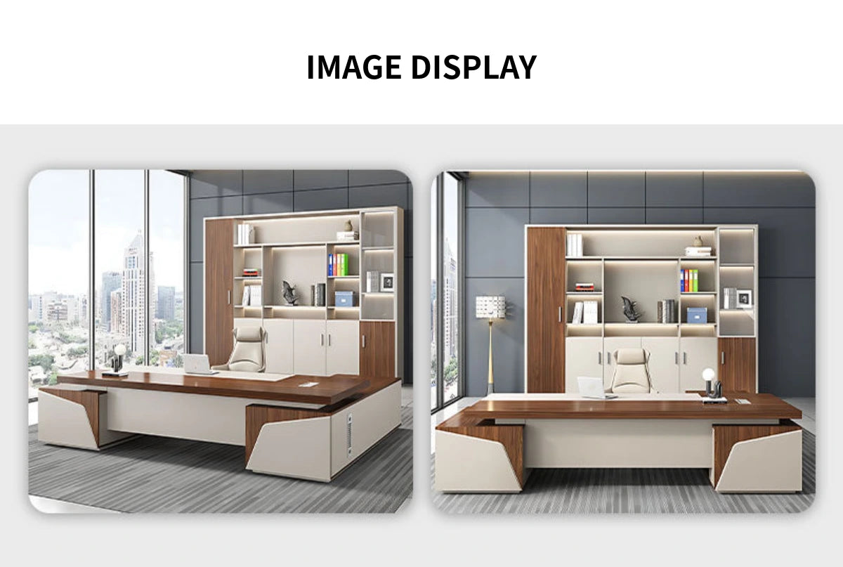 Modern Executive Desk 63-126 in Wide with Cable Management & Side Storage for Home Office — Detail image 8