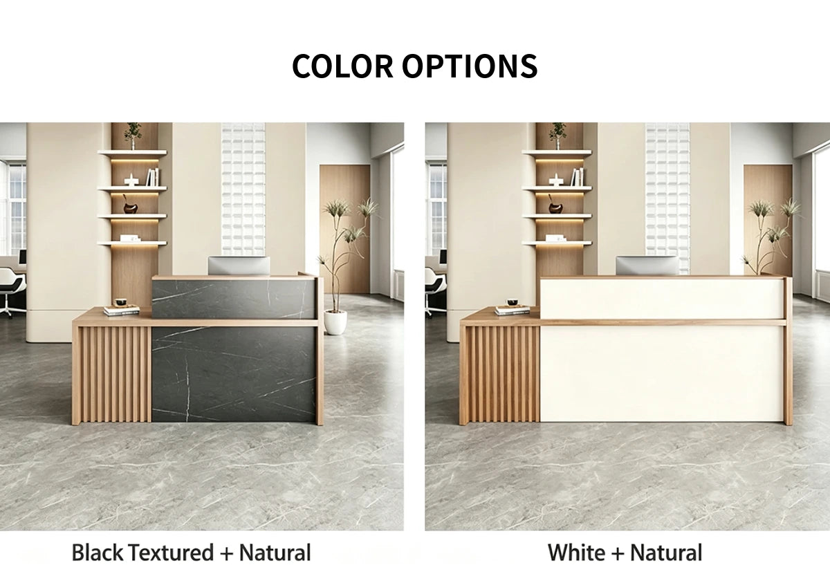 Salon Reception Desk 71-94 in Wide with Cable Management, Lockable & Lumbar Support — Detail image 12