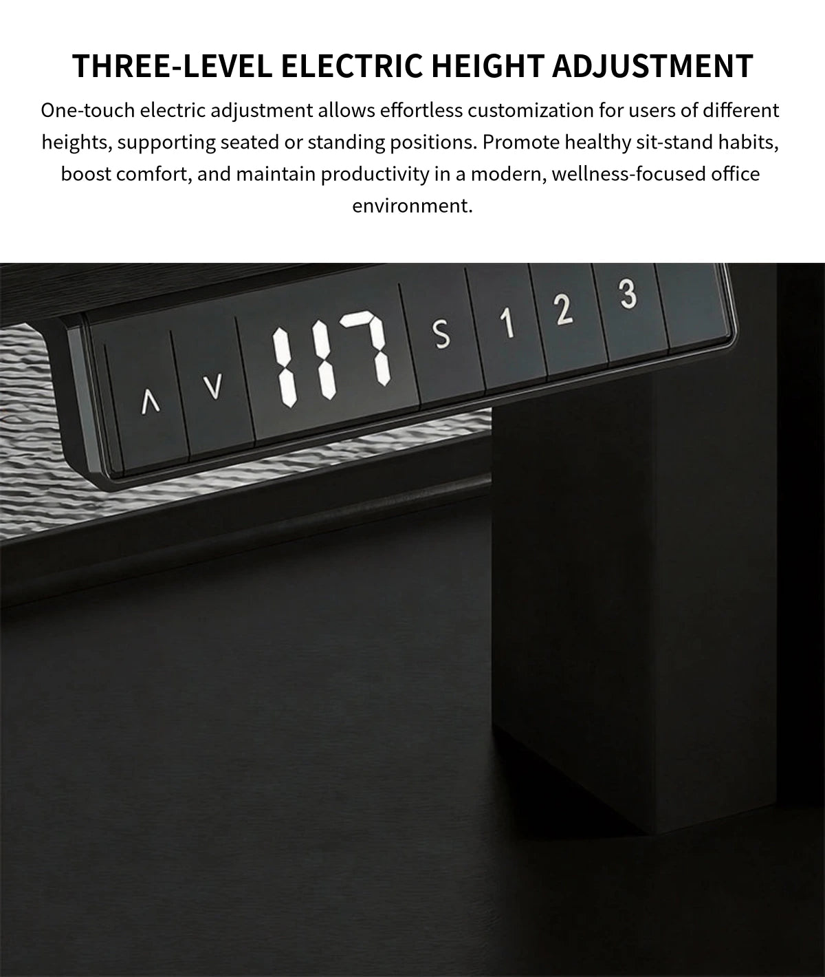 Executive Desk 94-126 in Wide with Built-In Outlets, Wireless Charging & Cable Management — Detail image 7