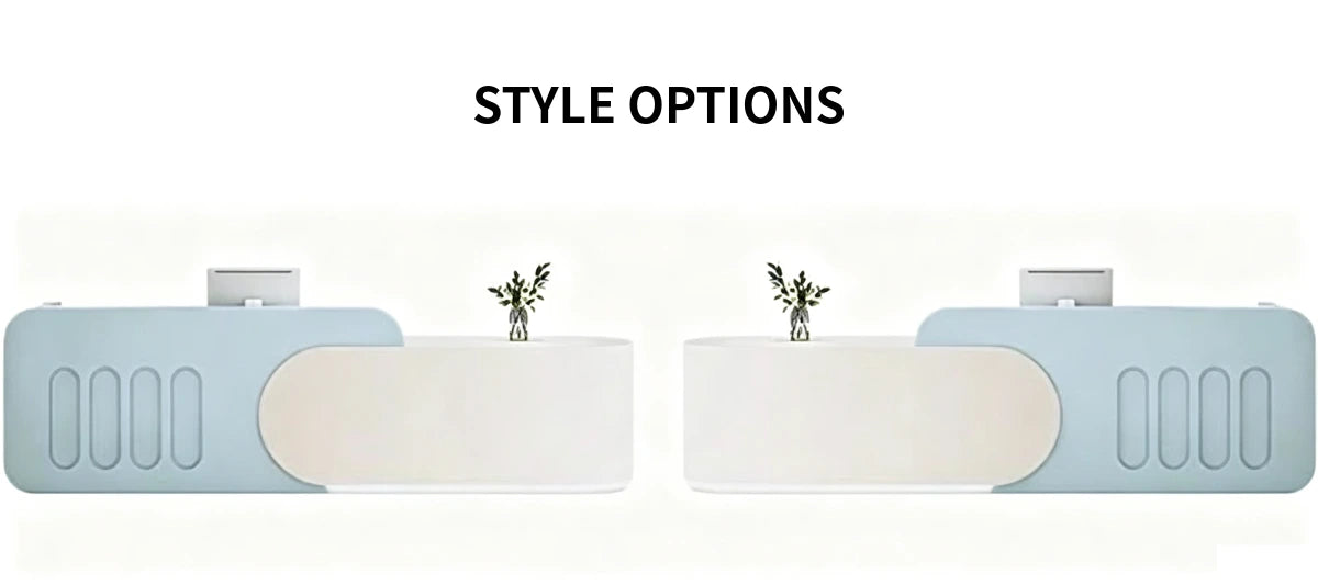 Modern Reception Desk with Dual-Tone, LED Lighting & Lumbar Support for Office Lobby — Detail image 6