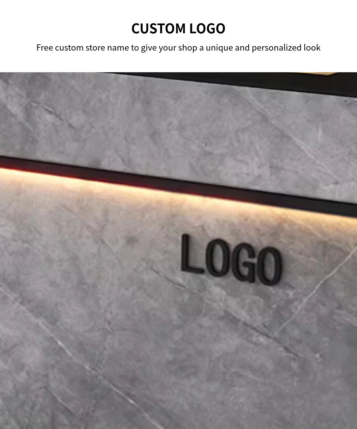 Curved Reception Desk 71-134 in Wide with Keyboard Tray, Lockable & LED Lighting for Salon — Detail image 6