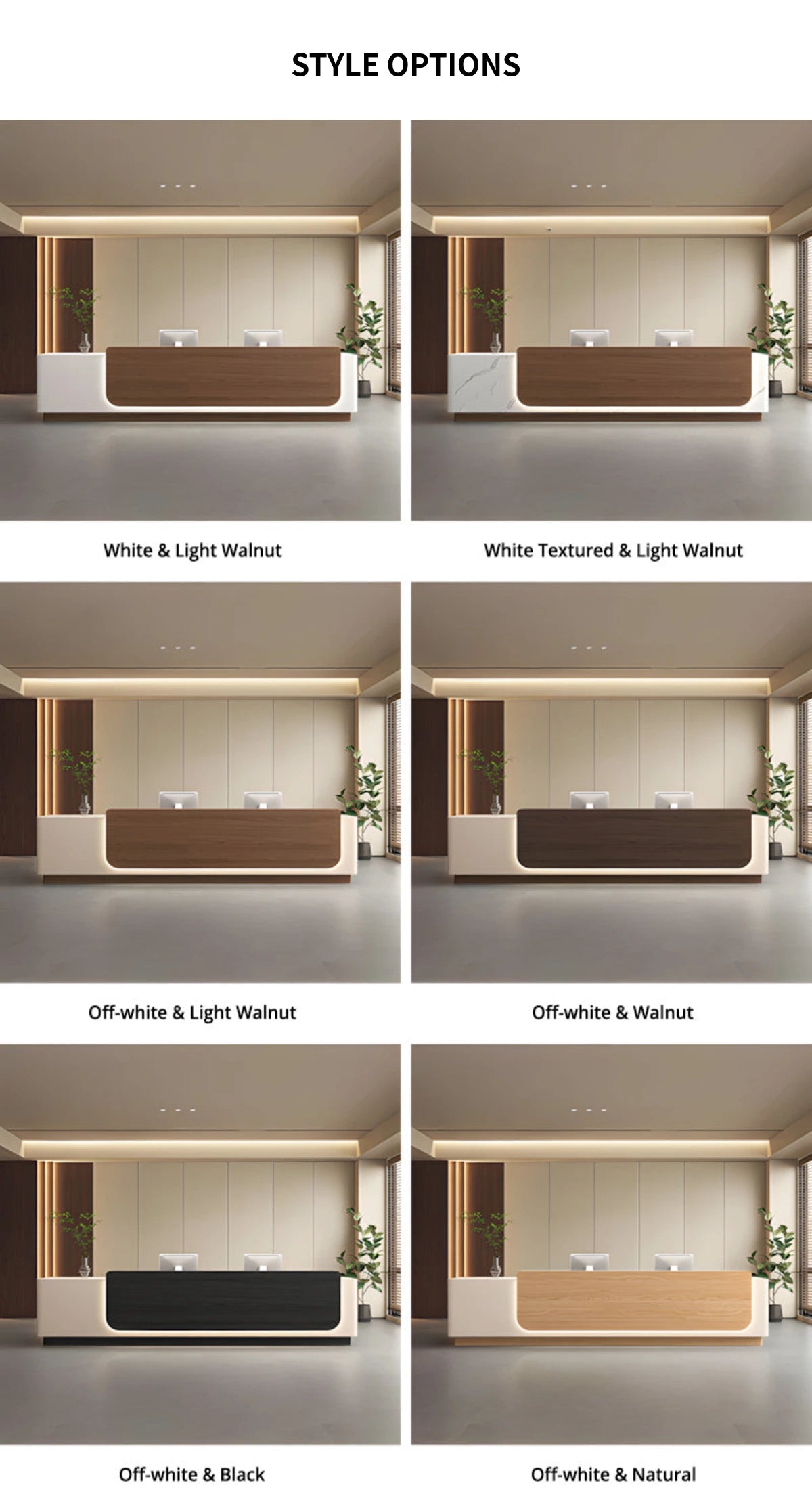 Retail Reception Desk 63-157 in Wide with File Drawers, LED Lighting & Transaction Counter — Detail image 9