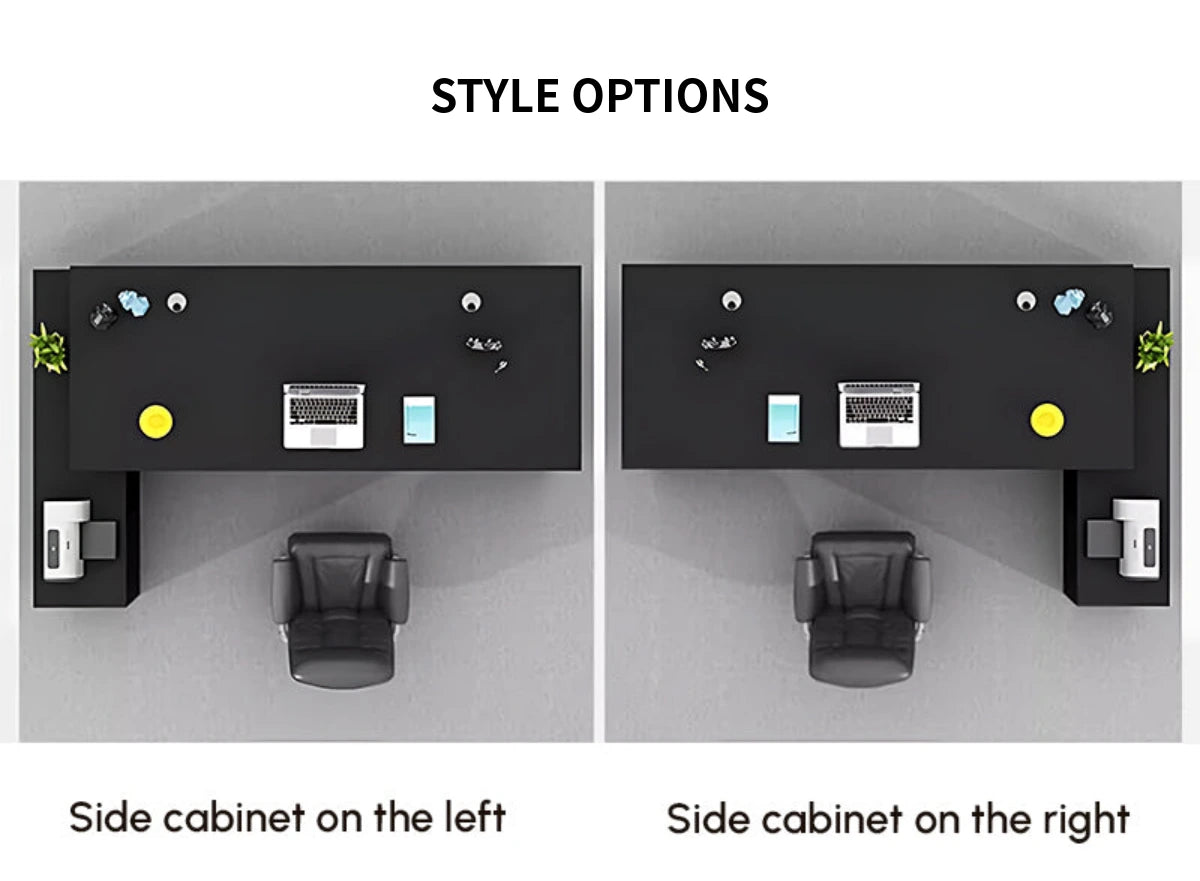 Modern Executive Desk with Cable Management, Side Storage & Privacy Panel for Home Office — Detail image 11