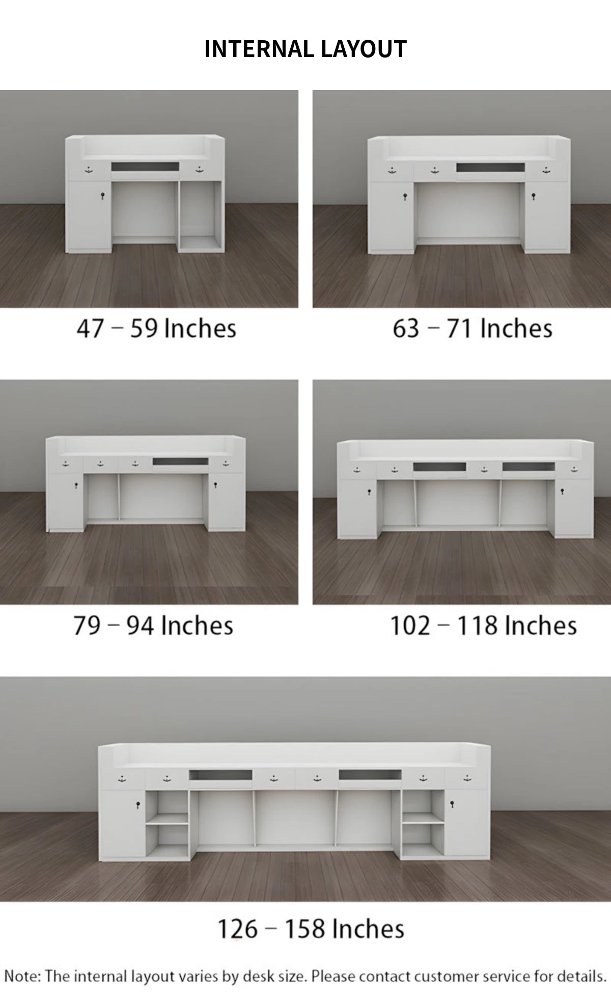 L-Shaped Reception Desk 31-197 in Wide with Dual-Tone, Keyboard Tray & File Drawers — Detail image 7