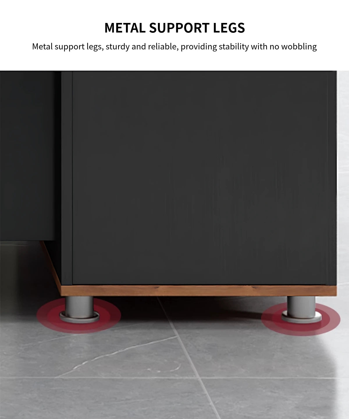 Modern Executive Desk with File Drawers, Privacy Panel & Cable Management for Home Office — Detail image 9