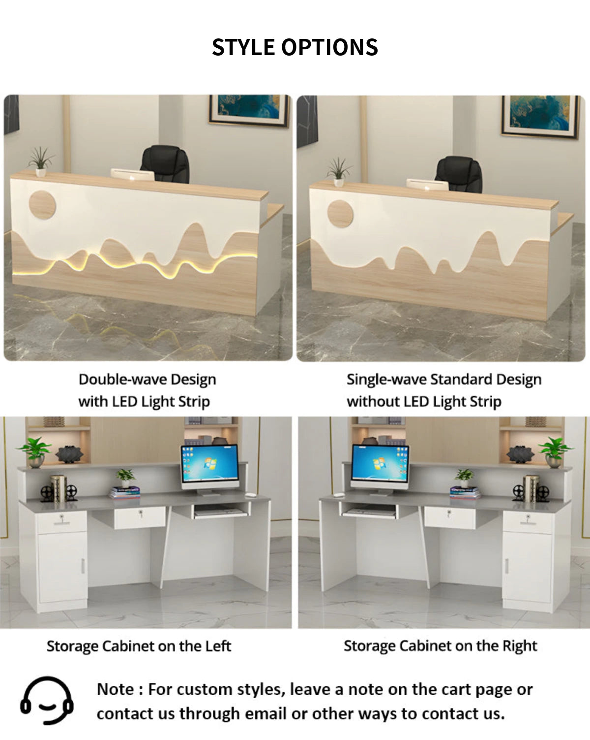 Salon Reception Desk 39-59 in Wide with Keyboard Tray, Lockable & File Drawers for Salon — Detail image 12
