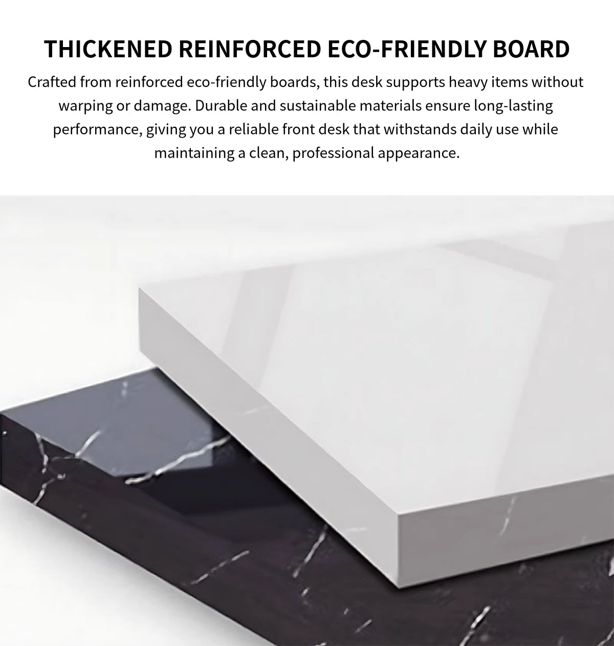 Salon Reception Desk 47-157 in Wide with LED Lighting & Lockable for Salon — Detail image 2