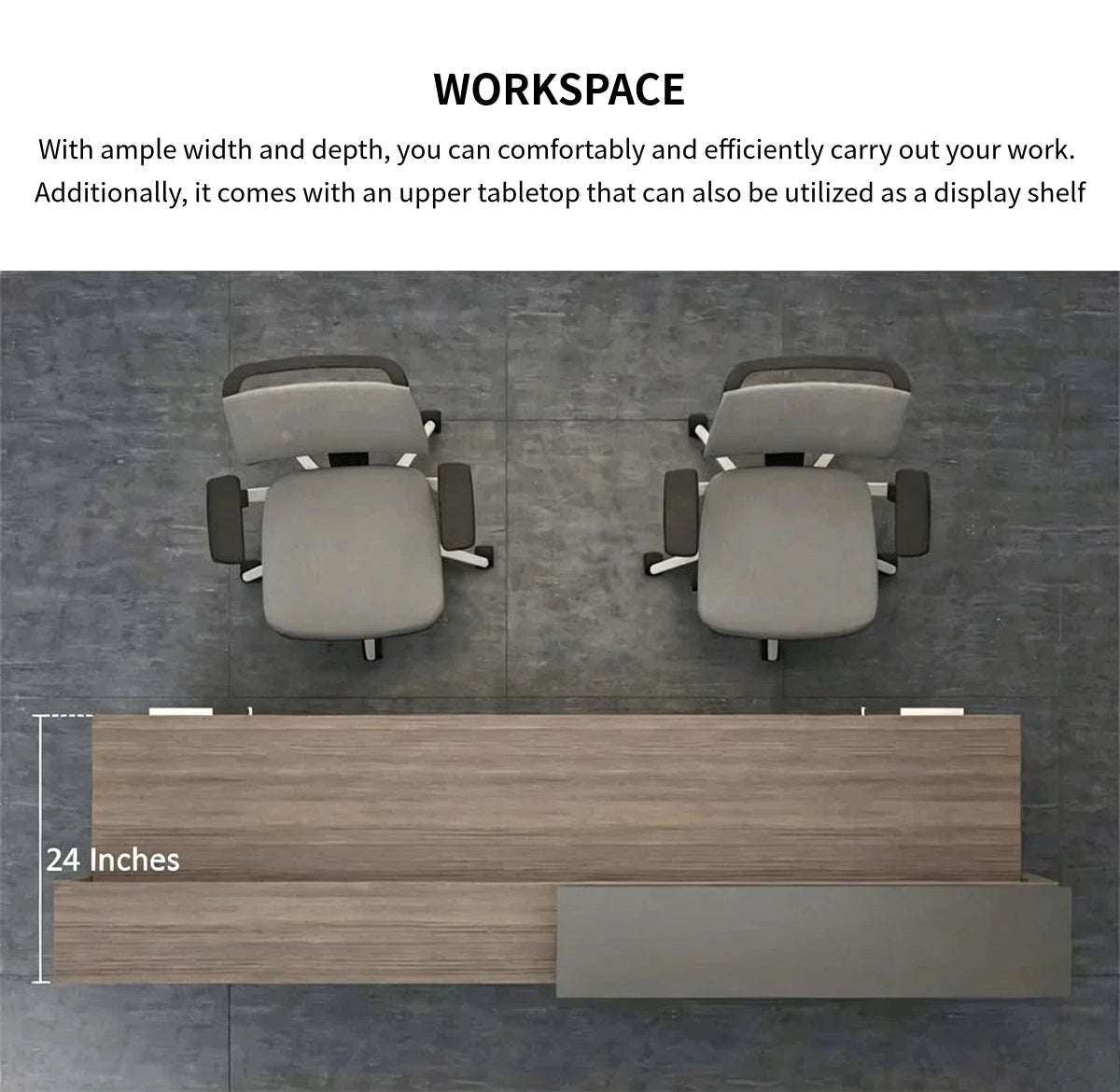 Rectangular Reception Desk with Lumbar Support & Transaction Counter for Office Lobby — Detail image 4