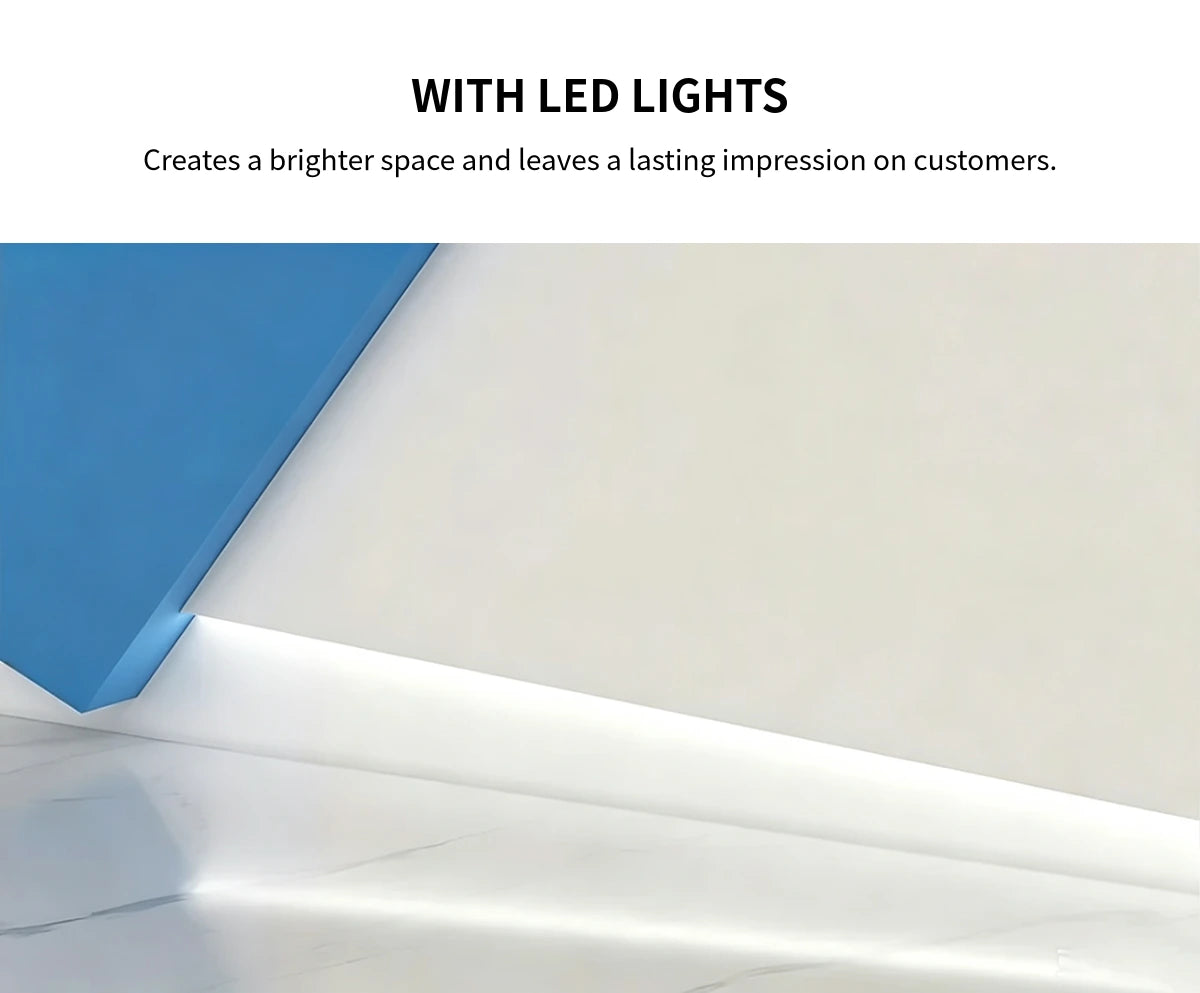 Modern Reception Desk with Dual-Tone, File Drawers & LED Lighting for Hotel Lobby — Detail image 4