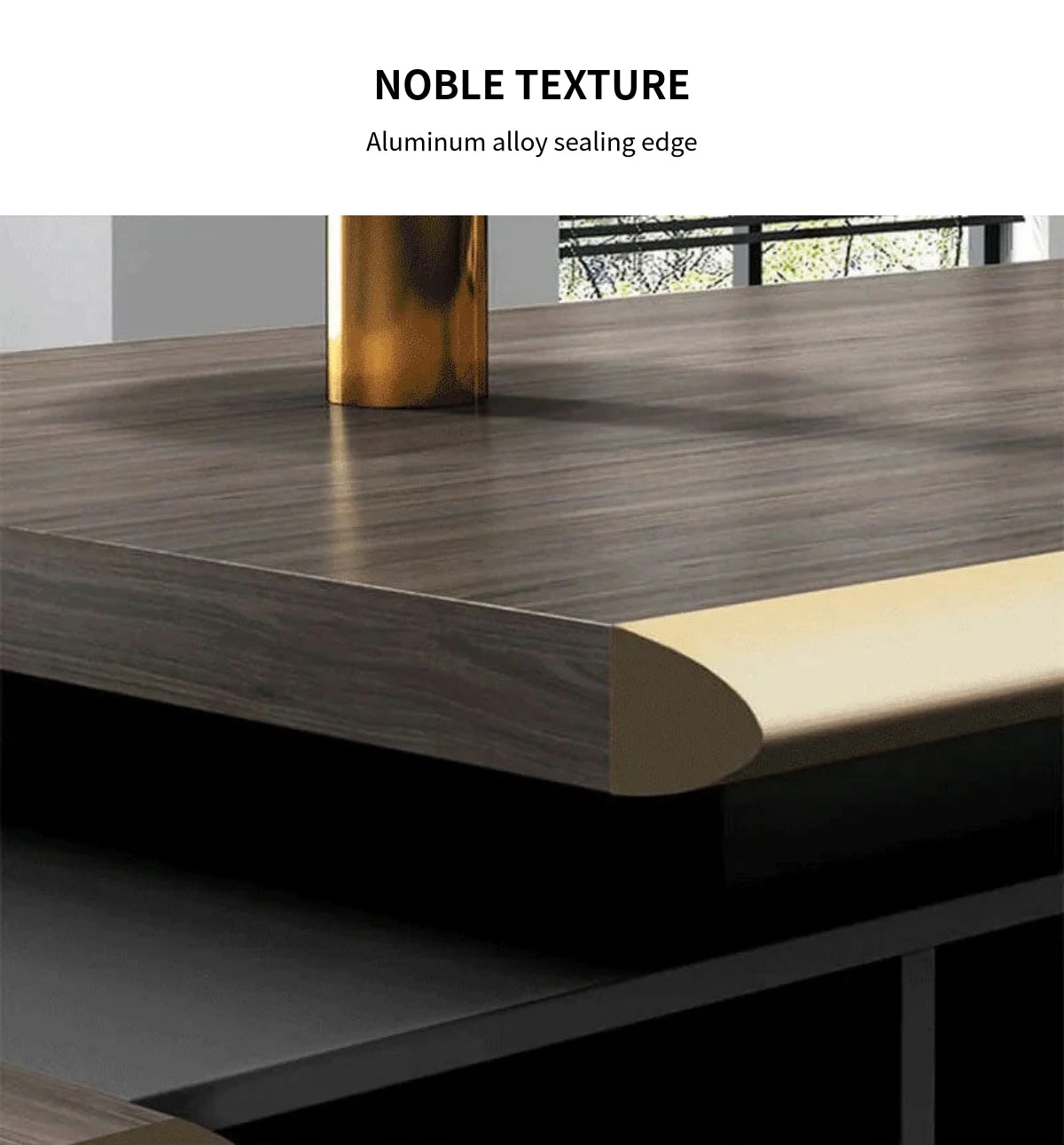 Modern Executive Desk with Cable Management, LED Lighting & Lockable for Home Office — Detail image 2