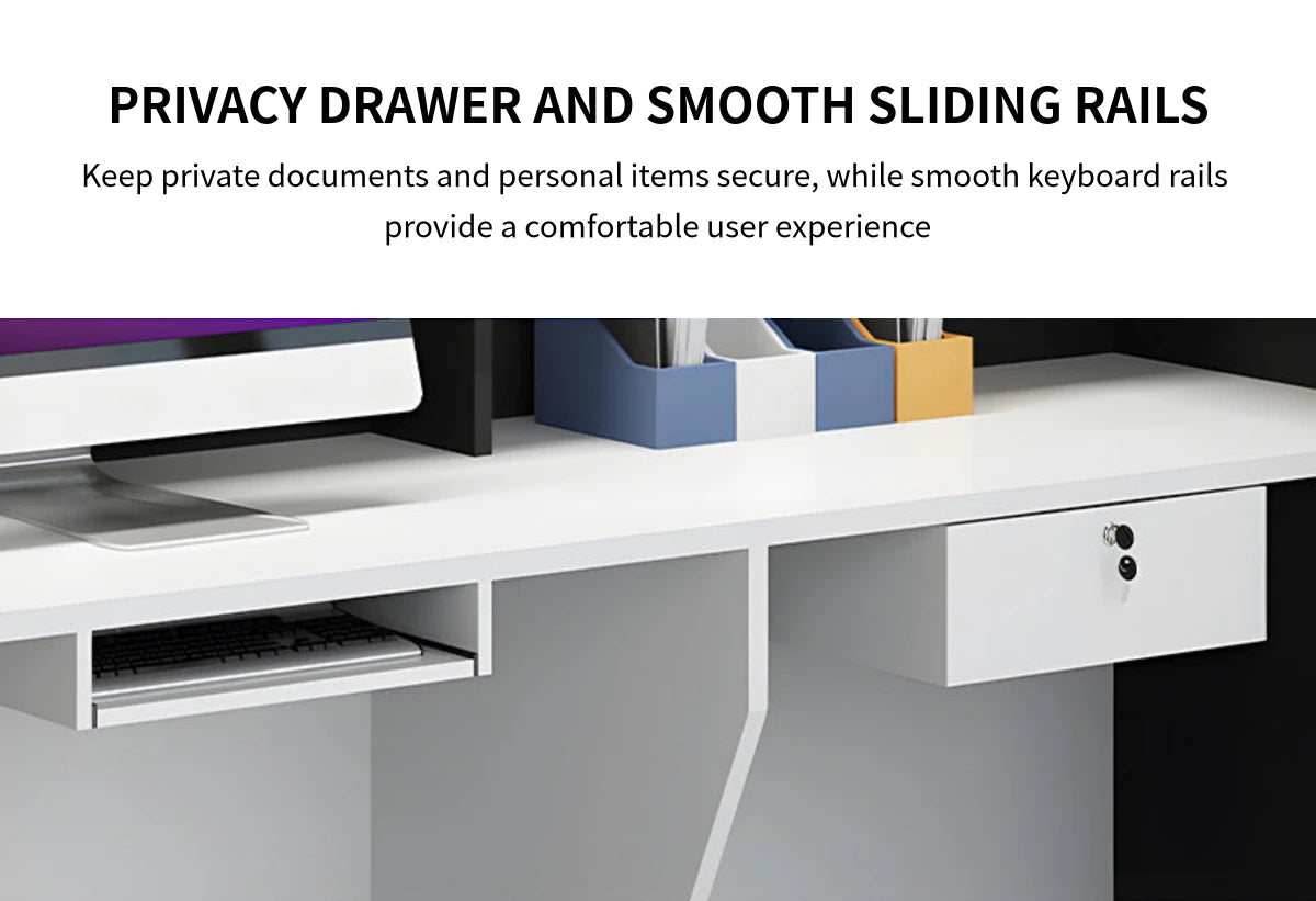 Salon Reception Desk 47-177 in Wide with Dual-Tone, Keyboard Tray & Lockable for Salon — Detail image 5