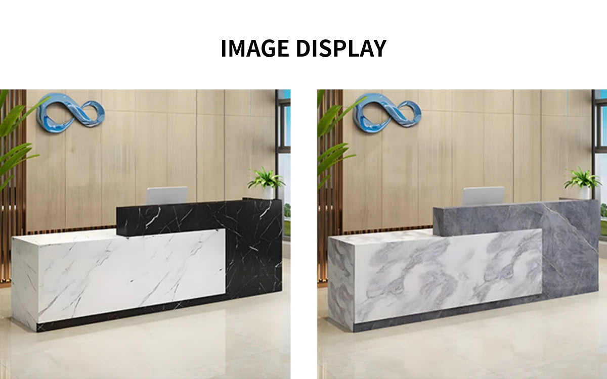 Salon Reception Desk 47-177 in Wide with Dual-Tone, Keyboard Tray & Lockable for Salon — Detail image 8