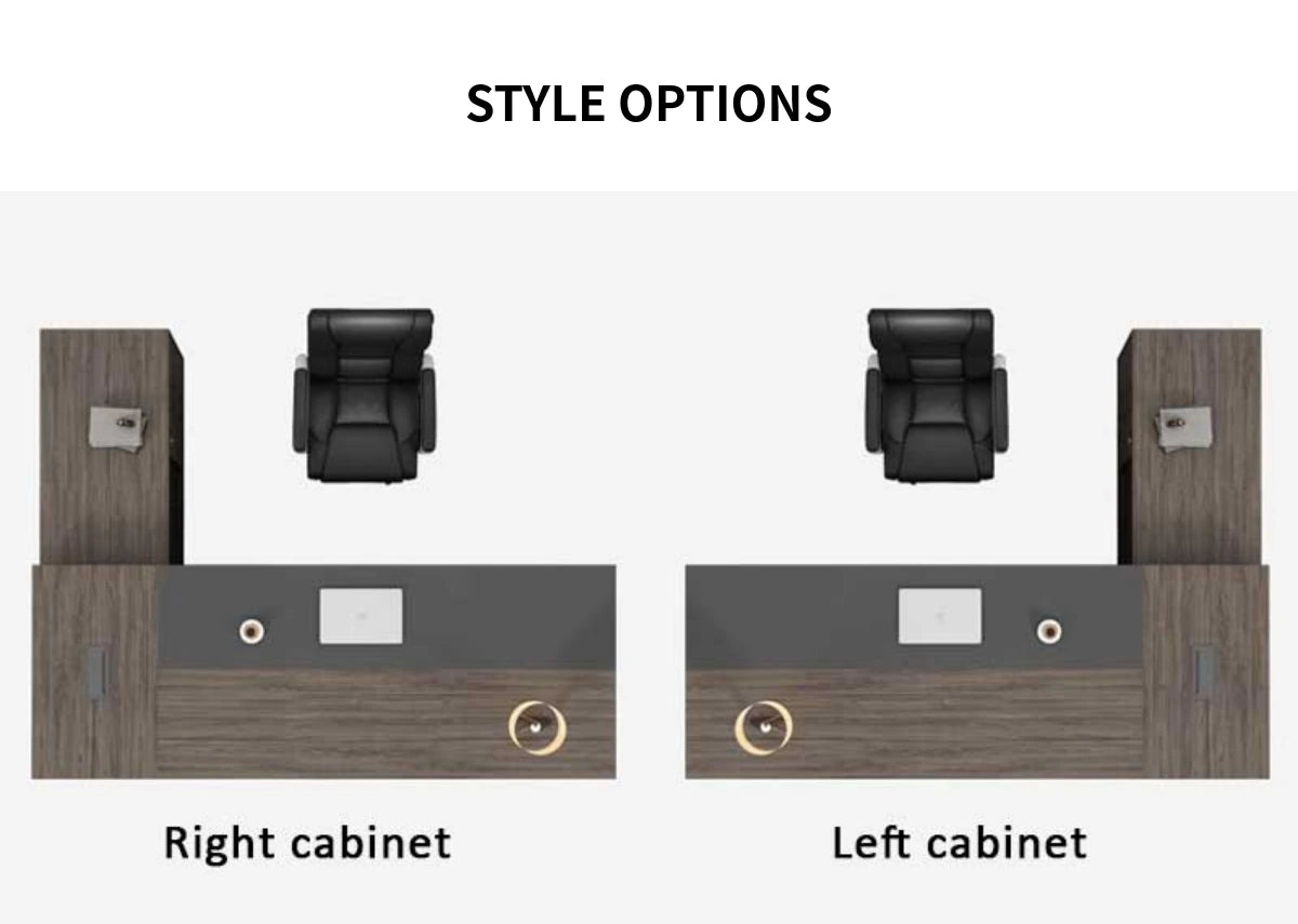 L-Shaped Executive Desk 63-126 in Wide with Lockable for Home Office — Detail image 10