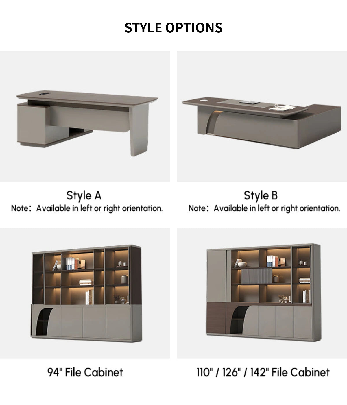Modern Executive Desk with Genuine Leather, Lockable & Curved for Home Office — Detail image 11