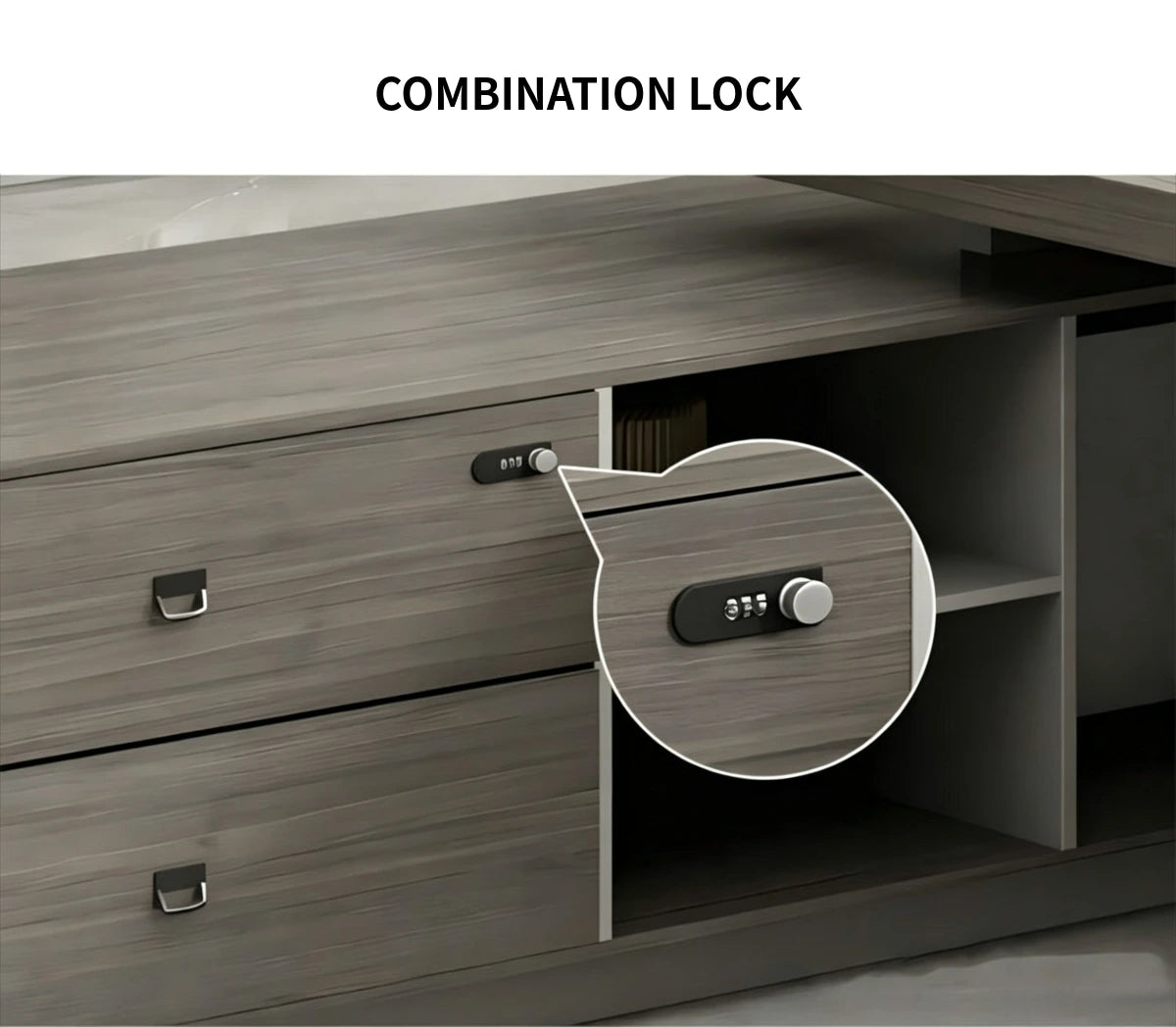 Modern Executive Desk 71-126 in Wide with Side Storage & Lockable for Home Office — Detail image 6