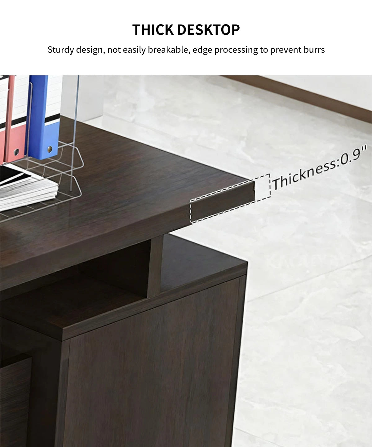 Modern Executive Desk with Side Storage & Lumbar Support for Home Office — Detail image 3