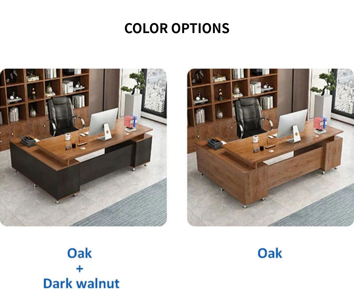 Modern Executive Desk with Side Storage & Lumbar Support for Home Office — Detail image 8