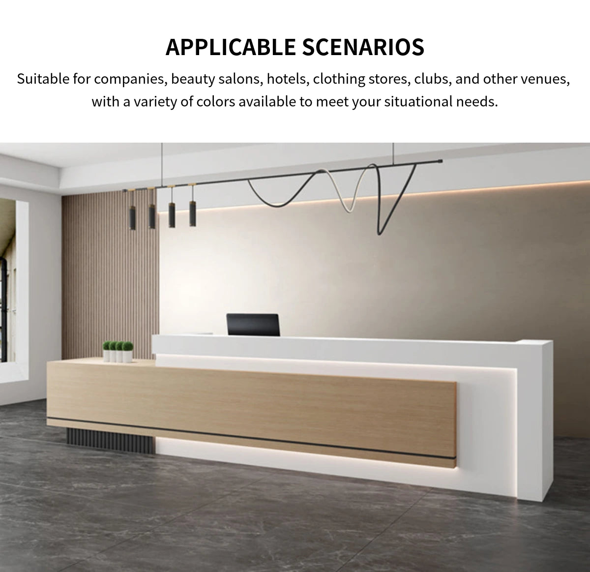 Salon Reception Desk 47-142 in Wide with Lockable, File Drawers & Transaction Counter — Detail image 2